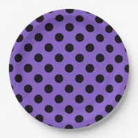 Schwarze Polka-Punkte auf Lavendel