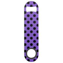 Schwarze Polka-Punkte auf Lavendel Speedflaschenöffner