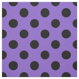 Schwarze Polka-Punkte auf Lavendel Stoff