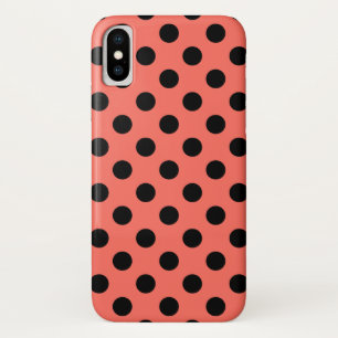 Schwarze Polka-Punkte auf lebende Korallen Case-Mate iPhone Hülle