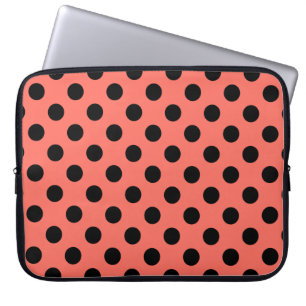 Schwarze Polka-Punkte auf lebende Korallen Laptopschutzhülle