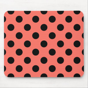 Schwarze Polka-Punkte auf lebende Korallen Mousepad