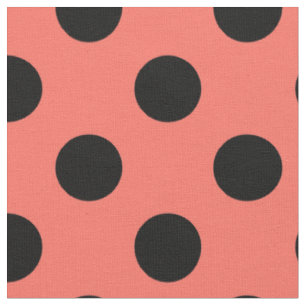 Schwarze Polka-Punkte auf lebende Korallen Stoff