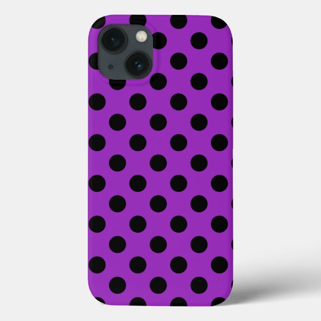 Schwarze Polka-Punkte auf lila Fall-Mate-iPhone-Fa Case-Mate iPhone Hülle (Rückseite)