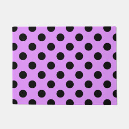 Schwarze Polka-Punkte auf Lila Fußmatte