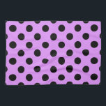 Schwarze Polka-Punkte auf Lila Geschirrtuch<br><div class="desc">Schwarze Polka-Punkte auf Lila</div>