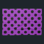 Schwarze Polka Punkte auf lila Handtuch<br><div class="desc">Schwarze Polka Punkte auf lila</div>