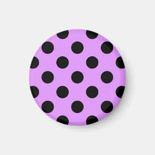 Schwarze Polka-Punkte auf Lila Magnet