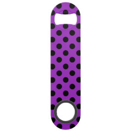 Schwarze Polka Punkte auf lila Speedflaschenöffner