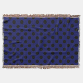 Schwarze Polka Punkte auf marineblau Decke