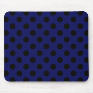 Schwarze Polka Punkte auf marineblau Mousepad