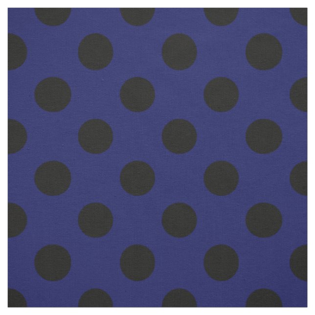 Schwarze Polka Punkte auf marineblau Stoff (Muster)