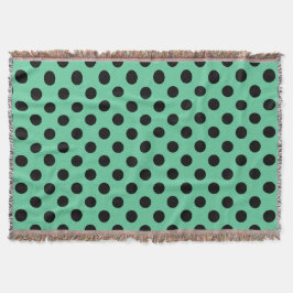 Schwarze Polka Punkte auf Minzgrün Decke