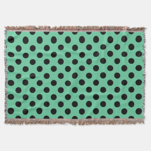 Schwarze Polka Punkte auf Minzgrün Decke