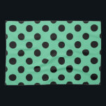 Schwarze Polka Punkte auf Minzgrün Handtuch<br><div class="desc">Schwarze Polka Punkte auf Minzgrün</div>