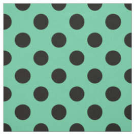 Schwarze Polka Punkte auf Minzgrün Stoff