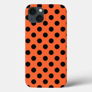 Schwarze Polka Punkte auf orange Case-Mate iPhone  Hülle