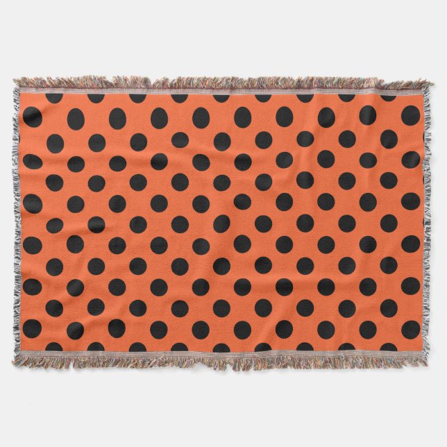 Schwarze Polka-Punkte auf Orange Decke (Vorderseite)