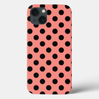 Schwarze Polka Punkte auf Peach Case-Mate iPhone G