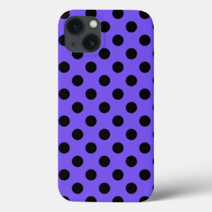 Schwarze Polka Punkte auf Periwinkle Case-Mate iPh iPhone Hülle