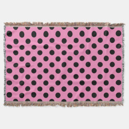 Schwarze Polka-Punkte auf Rosa Decke