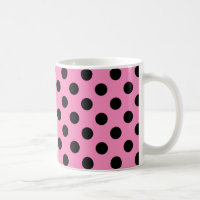 Schwarze Polka-Punkte auf Rosa