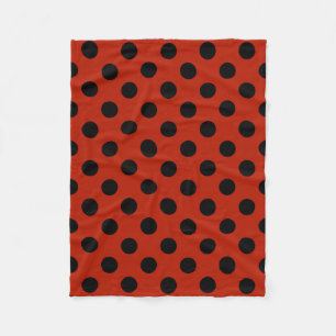 Schwarze Polka Punkte auf rot Fleecedecke