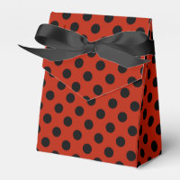 Schwarze Polka Punkte auf rot