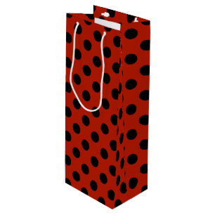 Schwarze Polka Punkte auf rot Geschenktüte Für Weinflaschen