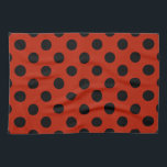 Schwarze Polka Punkte auf rot Küchentuch<br><div class="desc">Schwarze Polka Punkte auf rot</div>