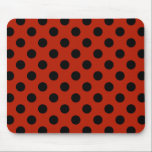 Schwarze Polka Punkte auf rot Mousepad<br><div class="desc">Schwarze Polka Punkte auf rot</div>