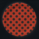Schwarze Polka Punkte auf rot Pappteller<br><div class="desc">Schwarze Polka Punkte auf rot</div>