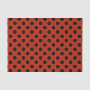 Schwarze Polka Punkte auf rot Seidenpapier