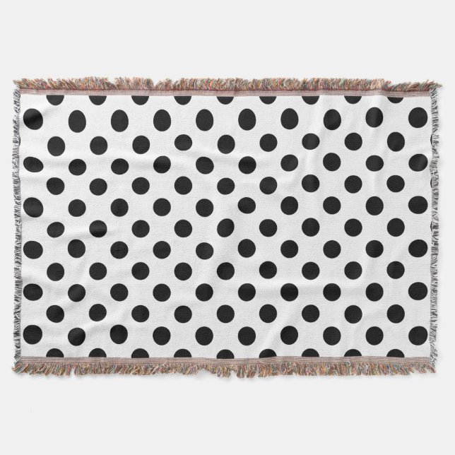Schwarze Polka Punkte auf weiß Decke (Vorderseite)