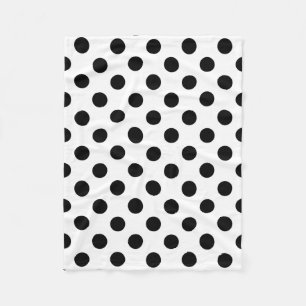 Schwarze Polka Punkte auf weiß Fleecedecke