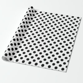 Schwarze Polka Punkte auf weiß Geschenkpapier