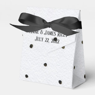 schwarze Polka-Punkte auf weiß Geschenkschachtel
