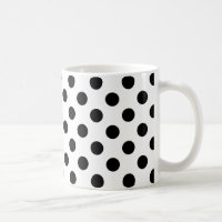 Schwarze Polka Punkte auf weiß