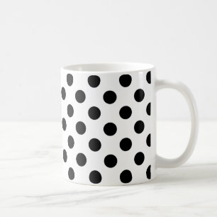 Schwarze Polka Punkte auf weiß Kaffeetasse
