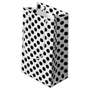 schwarze Polka-Punkte auf weiß Kleine Geschenktüte