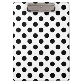 Schwarze Polka Punkte auf weiß Klemmbrett