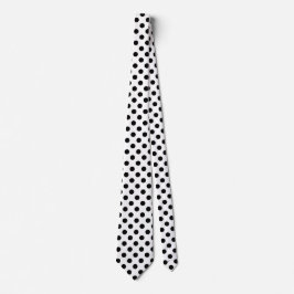 Schwarze Polka Punkte auf weiß Krawatte