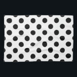 Schwarze Polka Punkte auf weiß Küchentuch<br><div class="desc">Schwarze Polka Punkte auf weiß</div>