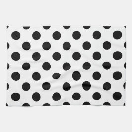 Schwarze Polka Punkte auf weiß Küchentuch