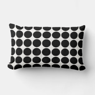 Schwarze Polka Punkte auf Weiß Lendenkissen