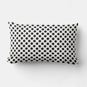 schwarze Polka-Punkte auf weiß Lendenkissen