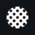 Schwarze Polka Punkte auf weiß Magnet<br><div class="desc">Schwarze Polka Punkte auf weiß</div>