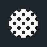 Schwarze Polka Punkte auf weiß Magnet<br><div class="desc">Schwarze Polka Punkte auf weiß</div>