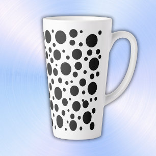 Schwarze Polka Punkte auf Weiß   Milchtasse