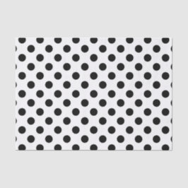Schwarze Polka Punkte auf weiß Seidenpapier